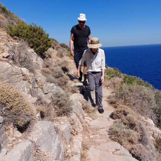 auf den wanderweg guckend