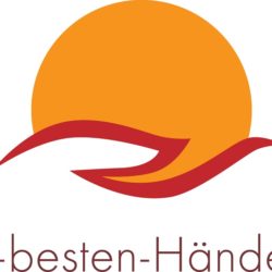 abstrahierte Hand mit Sonne